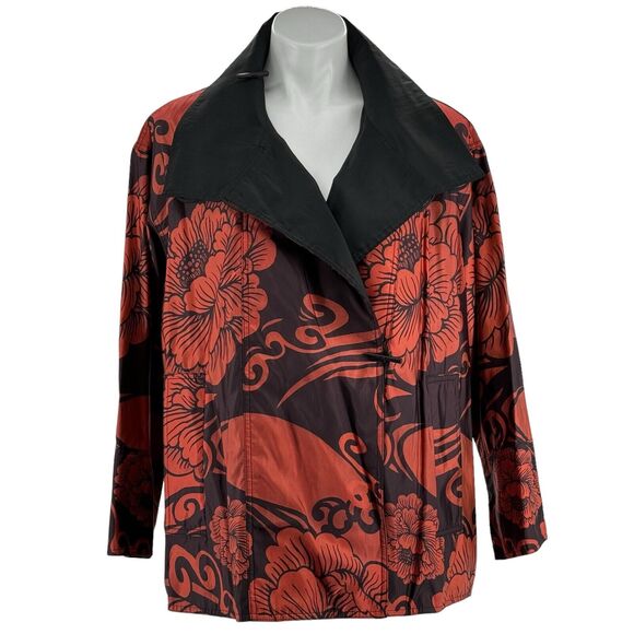 Mycra PAC Now Oversized JACKET Women Reversible Floral Pocket Travel Rain 0P NEW - Picture 1 of 15